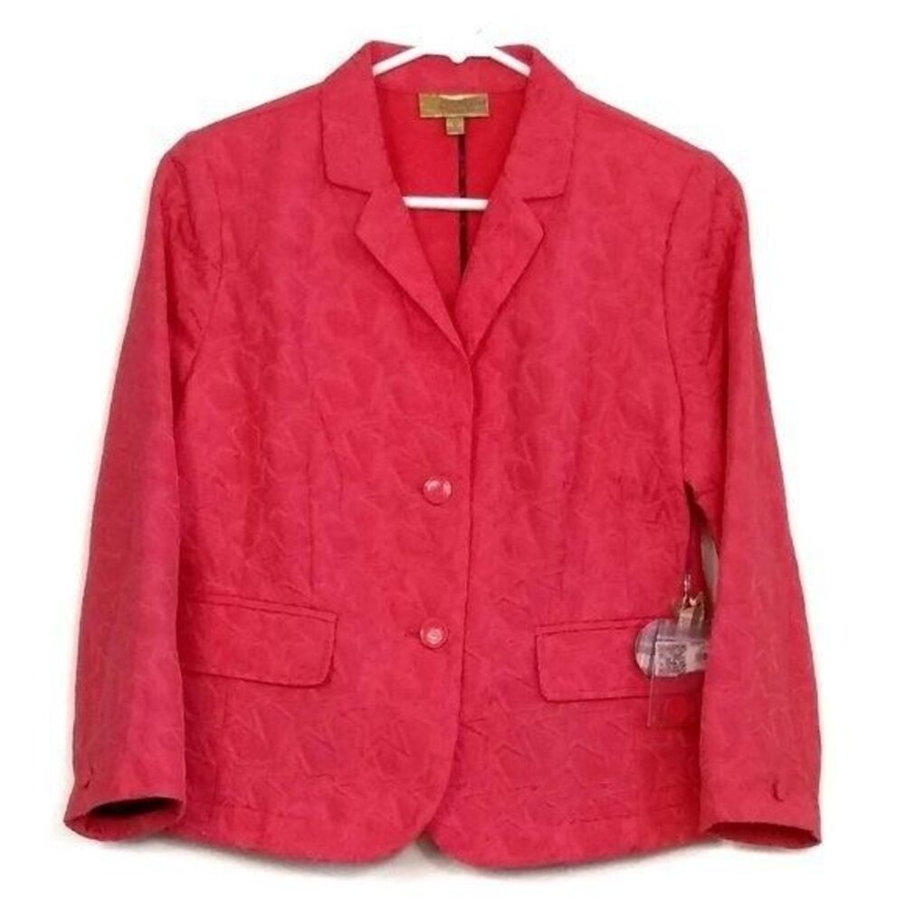 Princess Vera Wang Coral Textured Star Print Blazer Size Junior’s Large New Tags